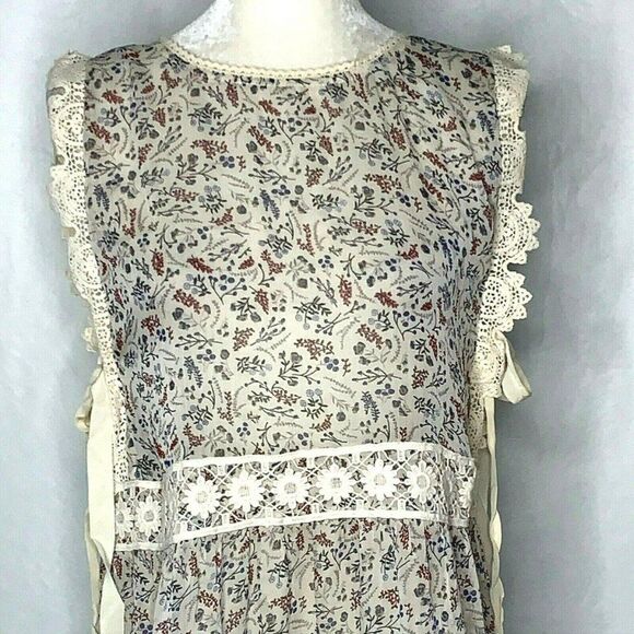 Dress Forum Sheath Dress Floral Sheer Crochet Lace Tie Ribbons Key Hole Back - Picture 3 of 8